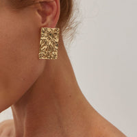 Thumbnail for Minimalist Chunky Textured Square Stud Earrings - ArtGalleryZen