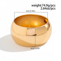 Thumbnail for Minimalist Cut Surface Wide Cuff Bangle Bracelet - ArtGalleryZen