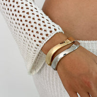 Thumbnail for Minimalist Glossy Curved Bangle Bracelet - ArtGalleryZen