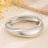Thumbnail for Minimalist Gold Silver Plated Curved Bangle Bracelet - ArtGalleryZen