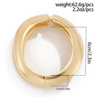 Thumbnail for Minimalist Gold Silver Plated Curved Bangle Bracelet - ArtGalleryZen