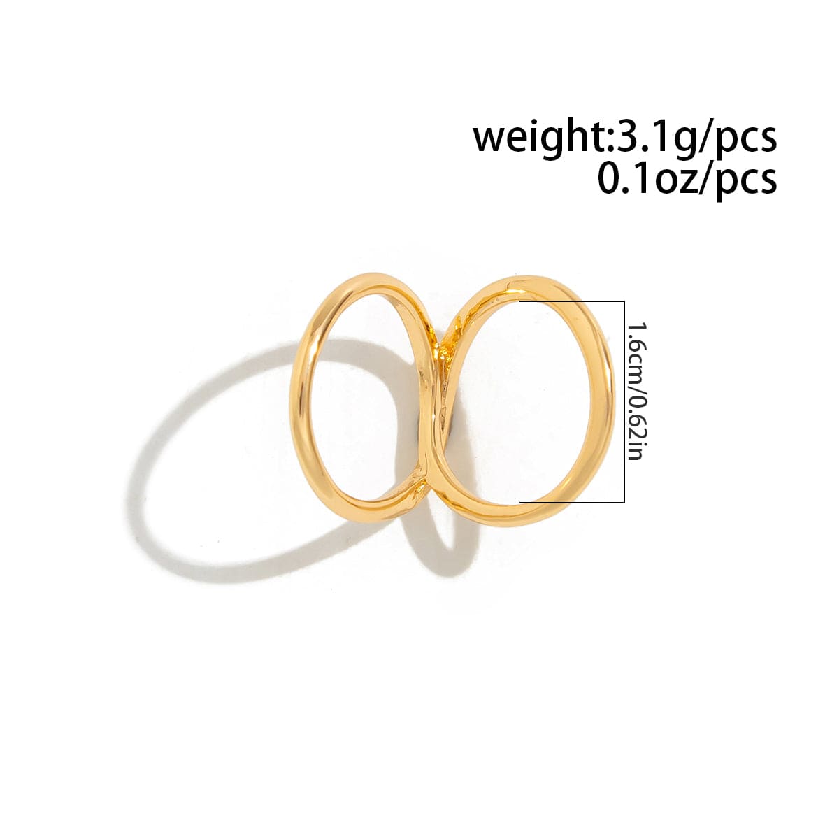 Minimalist Gold Silver Plated Duo Circle Ring - ArtGalleryZen