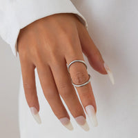 Thumbnail for Minimalist Gold Silver Plated Duo Circle Ring - ArtGalleryZen