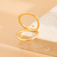 Thumbnail for Minimalist Gold Silver Plated Duo Circle Ring - ArtGalleryZen