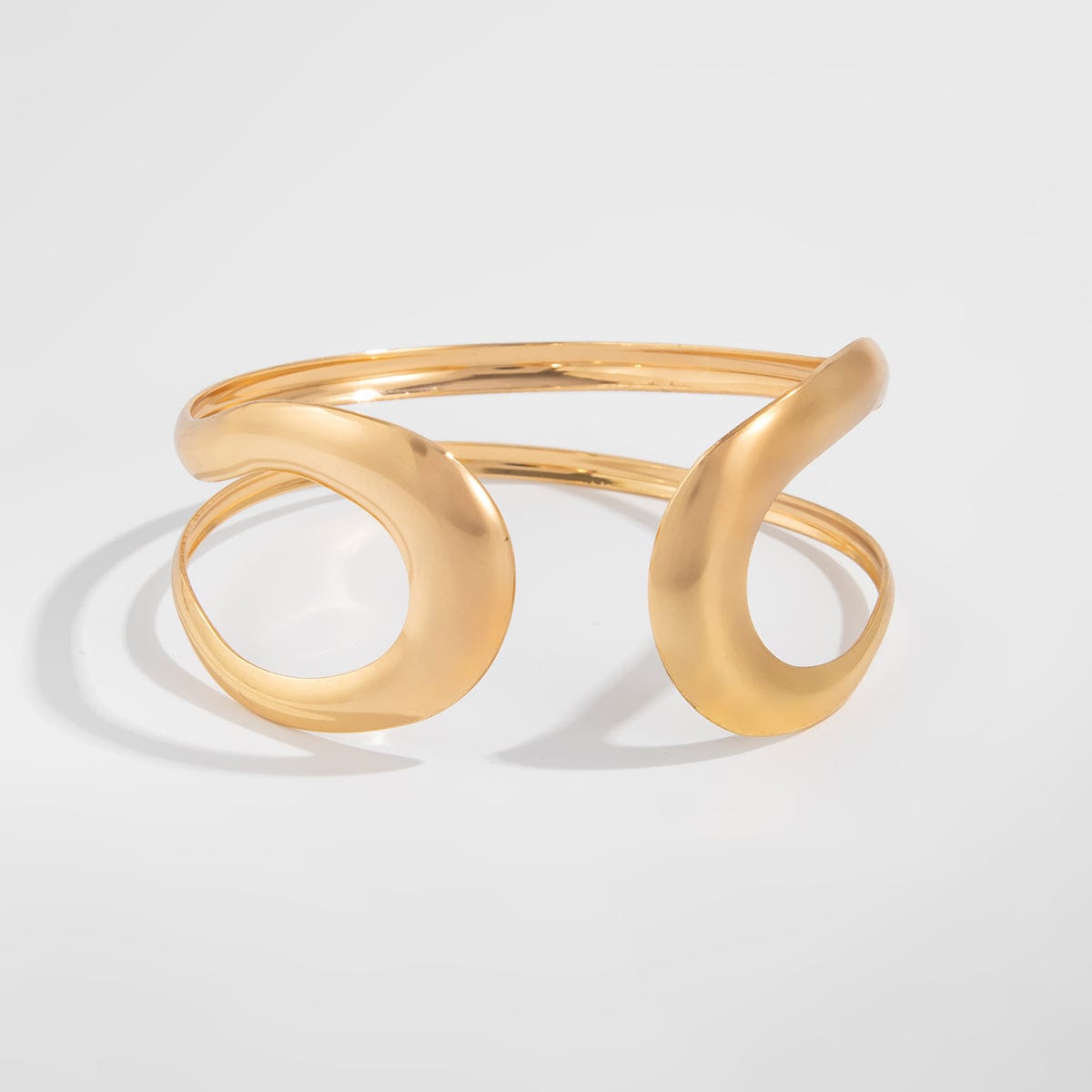 Minimalist Gold Silver Plated Hollow Arm Cuff - ArtGalleryZen