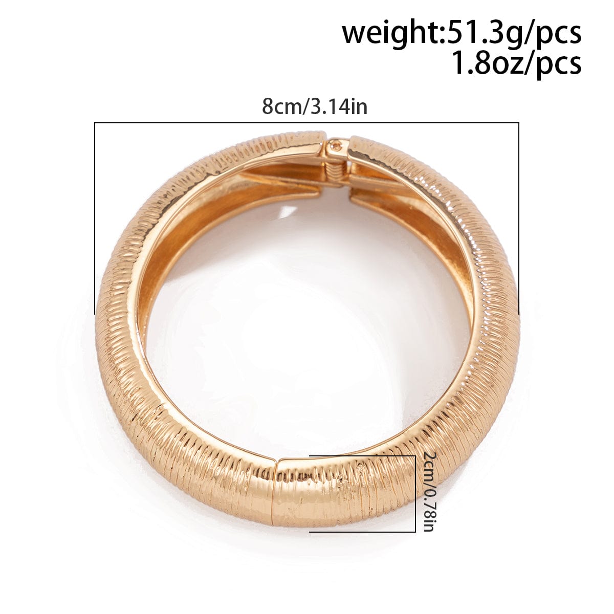 Minimalist Gold Silver Plated Textured Bangle Bracelet - ArtGalleryZen