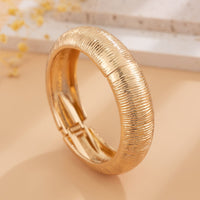 Thumbnail for Minimalist Gold Silver Plated Textured Bangle Bracelet - ArtGalleryZen