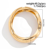 Thumbnail for Minimalist Gold Silver Tone Wave Bangle Bracelet - ArtGalleryZen