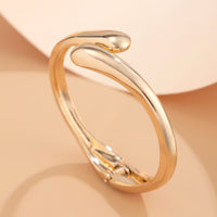 Thumbnail for Minimalist Gold Tone Textured Wide Cuff Bangle Bracelet Set - ArtGalleryZen