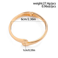 Thumbnail for Minimalist Gold Tone Textured Wide Cuff Bangle Bracelet Set - ArtGalleryZen