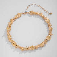 Thumbnail for Minimalist Irregular Gold Silver Tone Lava Necklace Bracelet - ArtGalleryZen