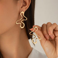 Thumbnail for Minimalist Irregular Hollow Pattern Stud Earrings - ArtGalleryZen