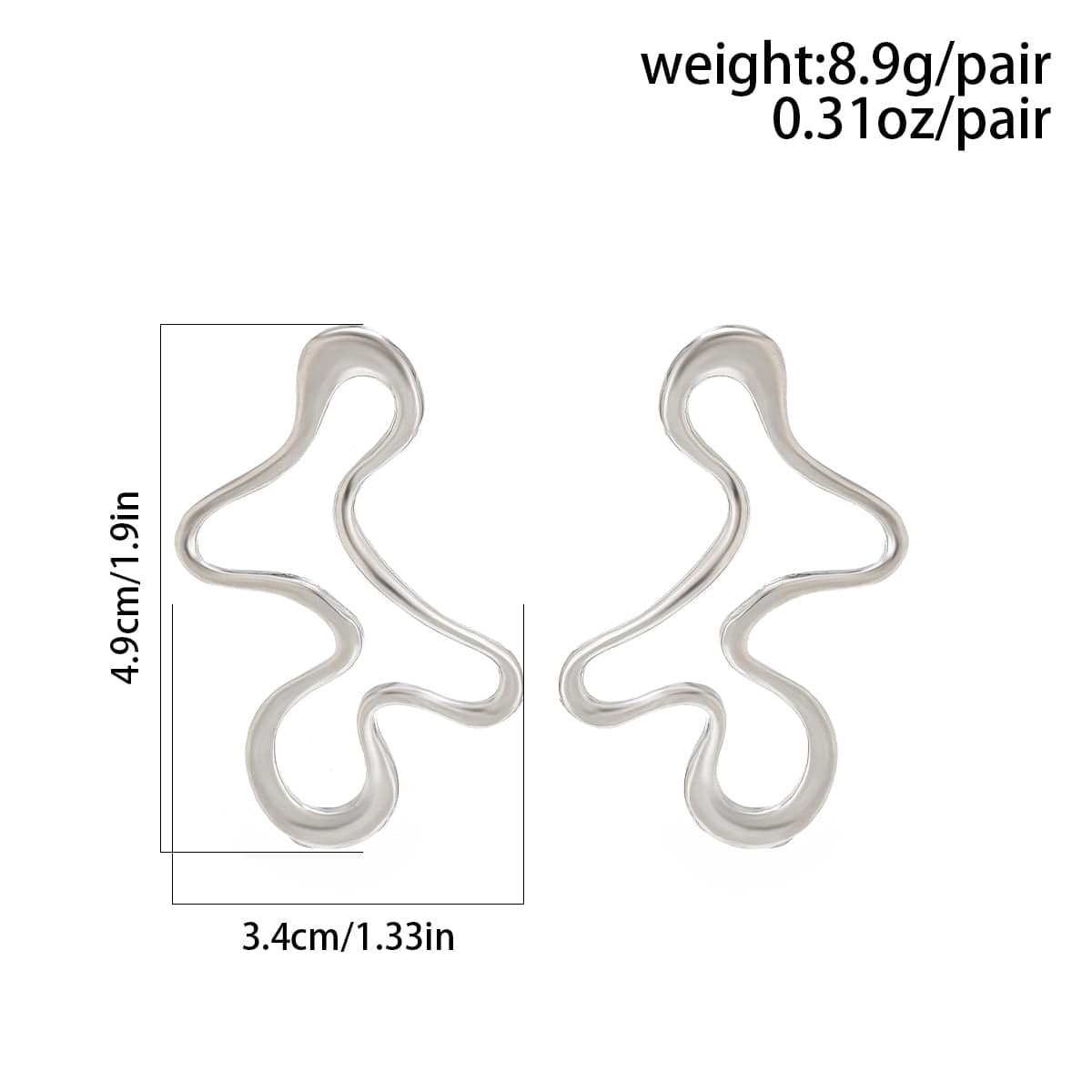 Minimalist Irregular Hollow Pattern Stud Earrings - ArtGalleryZen