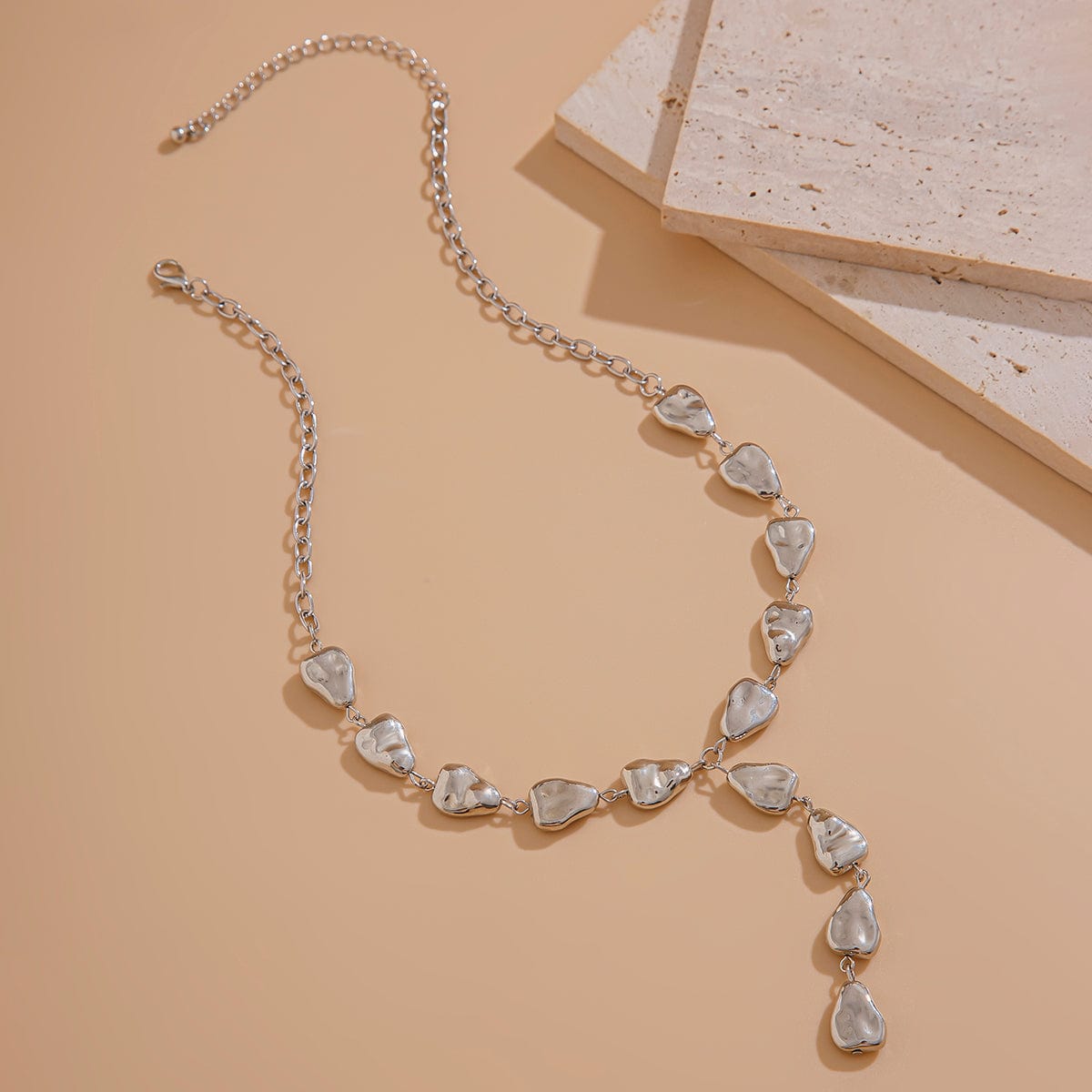 Minimalist Irregular Waterdrop Charm Y Necklace - ArtGalleryZen