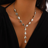 Thumbnail for Minimalist Irregular Waterdrop Charm Y Necklace - ArtGalleryZen