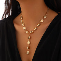 Thumbnail for Minimalist Irregular Waterdrop Charm Y Necklace - ArtGalleryZen