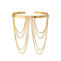 Thumbnail for Minimalist Layered Curb Chain Tassel Arm Cuff - ArtGalleryZen