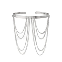 Thumbnail for Minimalist Layered Curb Chain Tassel Arm Cuff - ArtGalleryZen