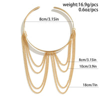 Thumbnail for Minimalist Layered Curb Chain Tassel Arm Cuff - ArtGalleryZen