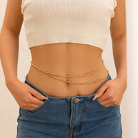 Thumbnail for Minimalist Layered Gold Silver Plated Beaded Waist Chain - ArtGalleryZen