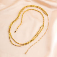 Thumbnail for Minimalist Layered Gold Silver Plated Beaded Waist Chain - ArtGalleryZen