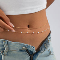 Thumbnail for Minimalist Layered Pearl Saturn Waist Chain Set - ArtGalleryZen