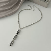 Thumbnail for Minimalist Rhinestone Charm Curb Chain Y Necklace - ArtGalleryZen