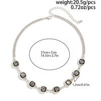 Thumbnail for Minimalist Square Rhinestone Choker Necklace Bracelet - ArtGalleryZen