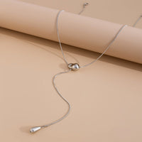 Thumbnail for Minimalist Waterdrop Pendant Long Chain Y Necklace - ArtGalleryZen