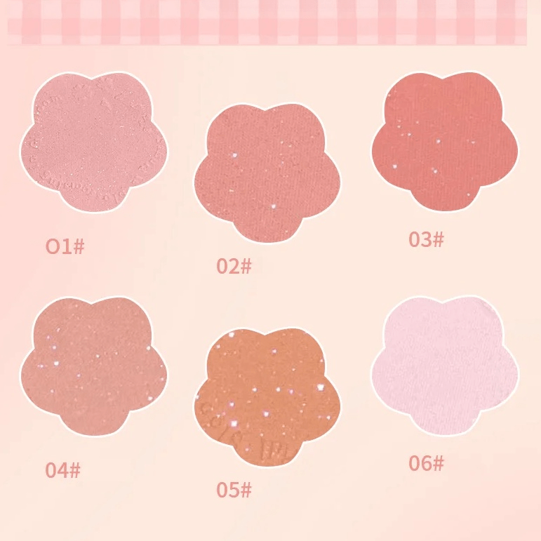 Monochrome Flower Shimmer Powder Blusher - ArtGalleryZen