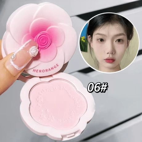 Monochrome Flower Shimmer Powder Blusher - ArtGalleryZen