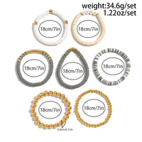 Thumbnail for Mother's Day Theme 7pcs Heart Letter Polymer Clay Beaded Bracelet Set - ArtGalleryZen