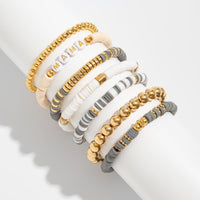 Thumbnail for Mother's Day Theme 7pcs Heart Letter Polymer Clay Beaded Bracelet Set - ArtGalleryZen