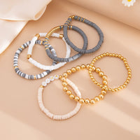 Thumbnail for Mother's Day Theme 7pcs Heart Letter Polymer Clay Beaded Bracelet Set - ArtGalleryZen