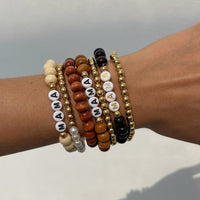 Thumbnail for Mother's Day Theme 7pcs Letter Wood Beaded Bracelet Set - ArtGalleryZen
