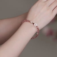 Thumbnail for Natural Pink Crystal Cherry Blossom Bracelet - ArtGalleryZen