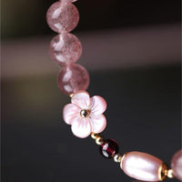 Thumbnail for Natural Pink Crystal Cherry Blossom Bracelet - ArtGalleryZen