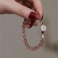 Thumbnail for Natural Pink Crystal Cherry Blossom Bracelet - ArtGalleryZen