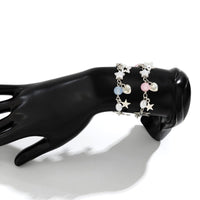 Thumbnail for Newly 2 Pcs Heart Star Tassel Crystal Pearl Chain Bracelet Set - ArtGalleryZen
