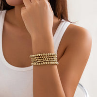 Thumbnail for Newly 5pcs Gold Silver Plated Ball Chain Bracelet Set - ArtGalleryZen