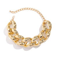 Thumbnail for Newly Gold Silver Plated Chunky Curb Chain Choker Necklace - ArtGalleryZen