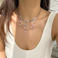 Thumbnail for Newly Two Tone Layered Star Pendant Pearl Necklace - ArtGalleryZen