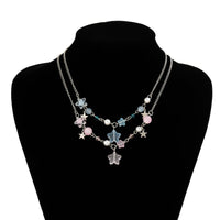 Thumbnail for Newly Two Tone Layered Star Pendant Pearl Necklace - ArtGalleryZen