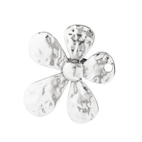 Thumbnail for Newly Silver Tone Five-Pedal Flower Open Ring - ArtGalleryZen
