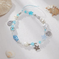 Thumbnail for Ocean Style Ceramic Fish Shell Charm Pearl Beaded Keychain Phone Strap - ArtGalleryZen