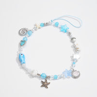 Thumbnail for Ocean Style Ceramic Fish Shell Charm Pearl Beaded Keychain Phone Strap - ArtGalleryZen