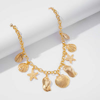 Thumbnail for Ocean Style Chunky Starfish Shell Conch Tassel Necklace - ArtGalleryZen