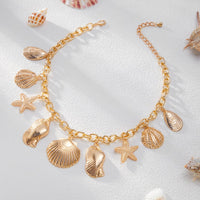 Thumbnail for Ocean Style Chunky Starfish Shell Conch Tassel Necklace - ArtGalleryZen