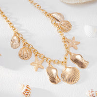 Thumbnail for Ocean Style Chunky Starfish Shell Conch Tassel Necklace - ArtGalleryZen