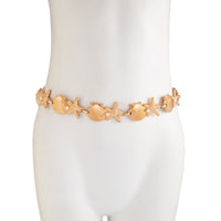 Thumbnail for Ocean Style Gold Tone Pearl Shell Starfish Waist Chain - ArtGalleryZen